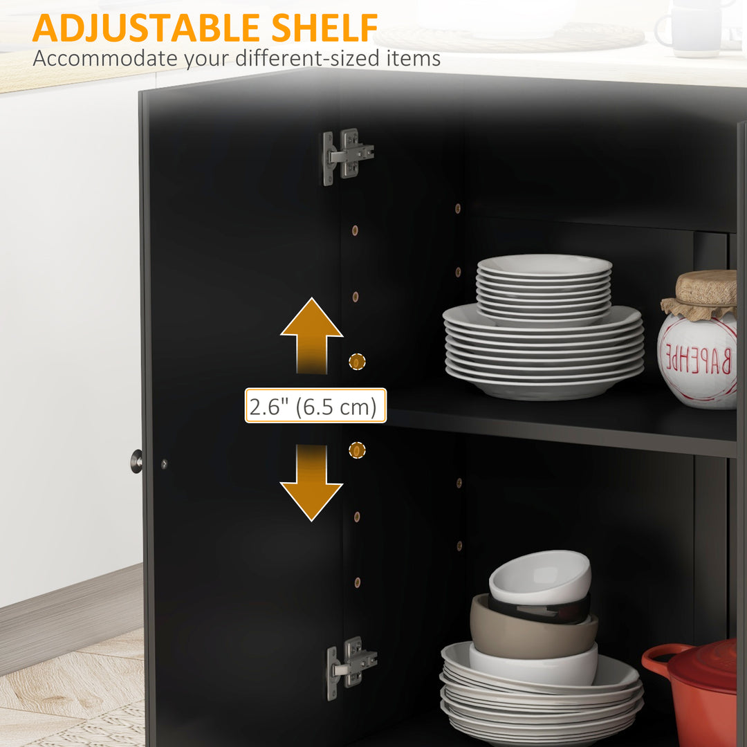 HOMCOM Kitchen Island on Wheels, Kitchen Cart with Drop Leaf, Drawers, White