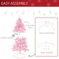 HOMCOM 5FT Artificial Christmas Tree Holiday Xmas Tree Decoration with Automatic Open for Home Party, Pink
