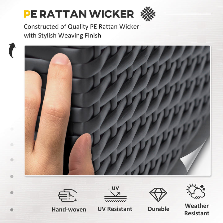 Outsunny 7 Pieces Outdoor Rattan Furniture Set, Patio Wicker Sectional Conversation Sofa Set, Blue