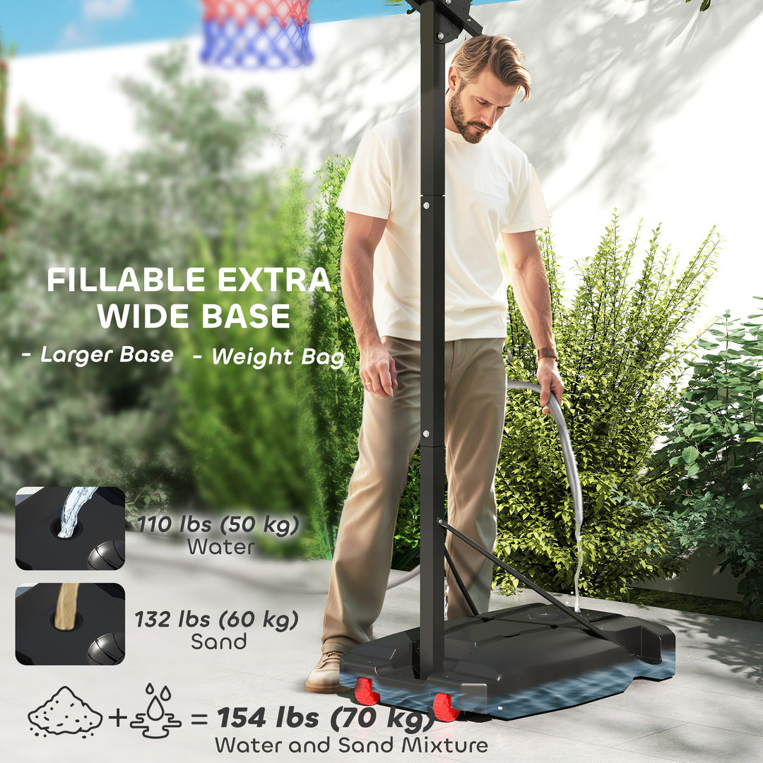 Qaba Kids Basketball Hoop, 6.6-8.5ft Adjustable Height Basketball Net with Weight Bag, for Indoor Outdoor, for 6+ Years