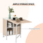 HOMCOM Multi-use Space Saving Folding Dining Table with Hideaway Shelves for Kitchen, Dining, Study and Office