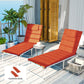 Outsunny 2PCs Patio Chaise Lounge Cushions, Foldable Lounge Chair Cushion, UPF50+ 230gsm Olefin, 80" x 26", Wine Red