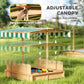Outsunny Kids Wooden Sandbox Outdoor Backyard Playset Children Play Station w/ Adjustable Canopy & Convertible Bench Sand for 3-7 Years Old