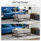 HOMCOM Lift Top Coffee Table with Hidden Storage Compartment Lift Tabletop Center Table for Living Room, Grey