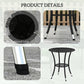 Outsunny Outdoor Rattan Dining Table, Patio Wicker Round Coffee Table with 2-Tier Storage Shelf, Brown