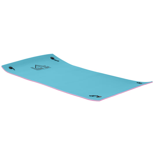 HOMCOM 10x5ft Floating Mat Floating Lily Pad Water Carpet Float Aqua Mat Water Recreation and Relaxing in Lake, River, Beach, Swimming Pool, Blue