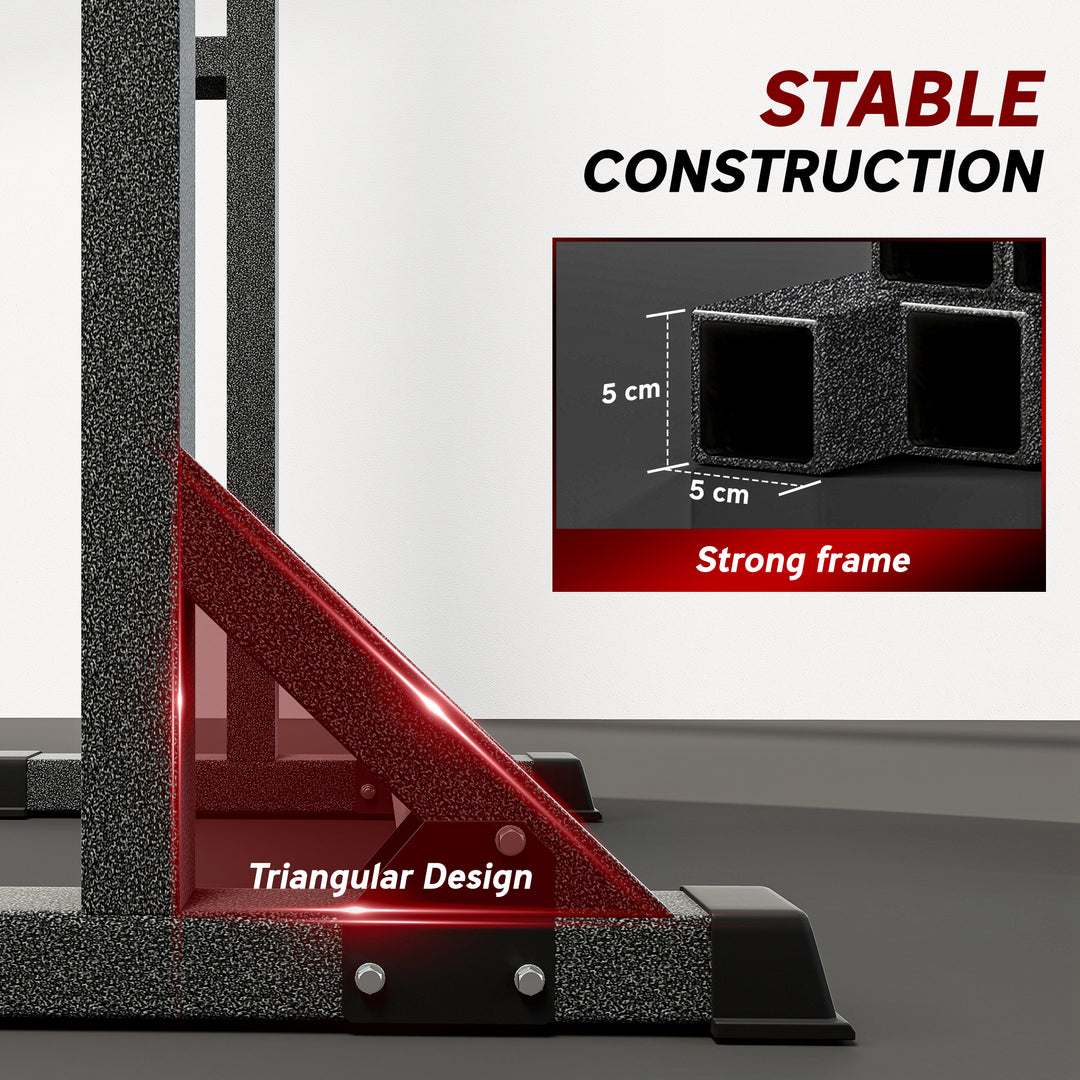 Soozier Adjustable Bench Press Rack, Multi-Function Squat Rack for Home Gym Strength Training, Black