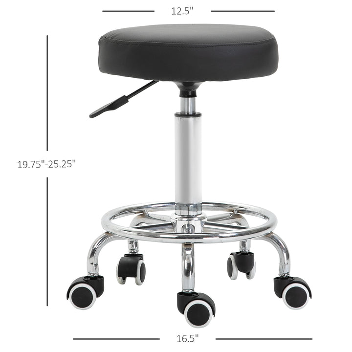 Vinsetto Adjustable Swivel Salon Stool Hydraulic PU Barber Rolling Massage Tattoo Chair Bar Beauty SPA Seat Black
