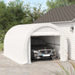 Outsunny 10' x 16' Heavy Duty Portable Carport Tent with Zippered Door, PE Cover for Car, Boat, Motorcycle, Bike, White