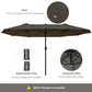 Outsunny 15' Double-Sided Patio Umbrella Parasol Sun Shelter Canopy Shade Grey