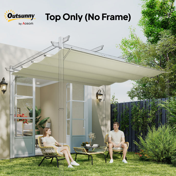 Outsunny 8' x 9.4' Retractable Pergola Canopy Replacement, Fit 7' x 10' Frame, UV30+ Pergola Cover Top Only, Cream