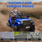 Qaba 12V Ride on Truck, Electric Car for Kids with Remote Control, Suspension, 3 Speeds, USB Music Headlights, Dark Blue
