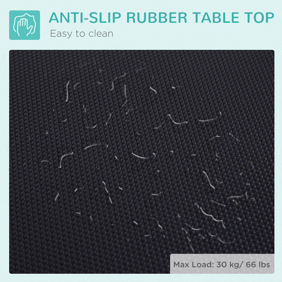 PawHut Foldable Pet Grooming Table for Dogs Cats with Adjustable Arm, Non-slip Surface, Black