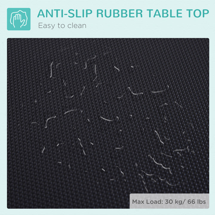 PawHut Foldable Pet Grooming Table for Dogs Cats with Adjustable Arm, Non-slip Surface, Black