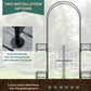 Outsunny 7.2FT Metal Garden Arbor Arch with Double Doors, 2 Side Planter Baskets, Climbing Vine Frame, Black