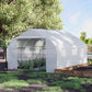 Outsunny 11.5'x9.8'x6.6' Portable Walk-In Tunnel Greenhouse Garden Warm House - White