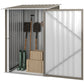 Outsunny 3.3' x 3.4' Lean-to Garden Storage Shed, Outdoor Galvanized Steel Tool House with Lockable Door for Patio Dark Gray