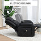 HOMCOM Lift Chair for Seniors, PU Leather Upholstered Electric Recliner Chair with Remote, Side Pockets, Quick Assembly, Grey
