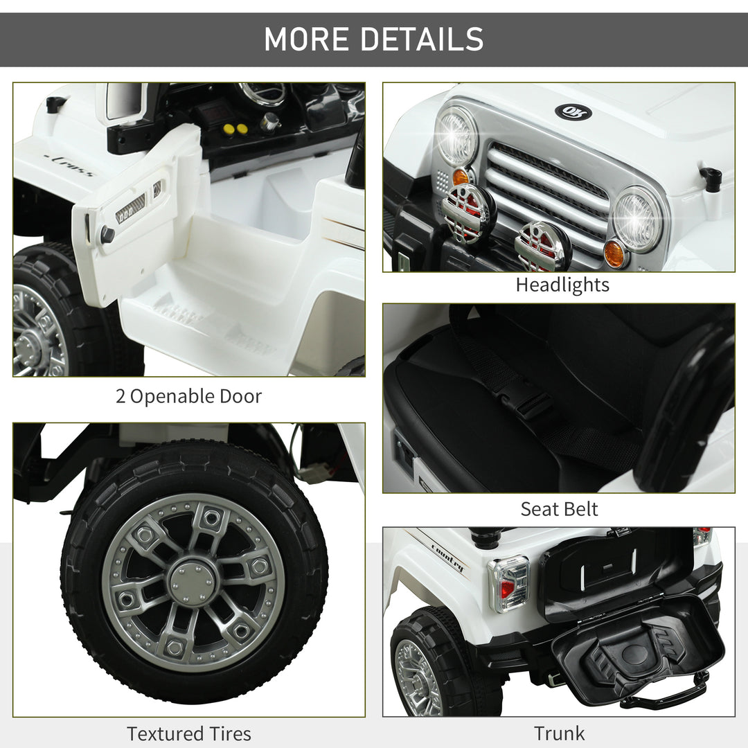 Aosom 12V Kids Electric Toy Car Jeep Power Wheels with Remote Control Black