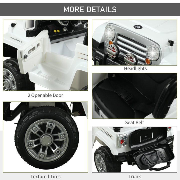 Aosom 12V Kids Electric Toy Car Jeep Power Wheels with Remote Control Black