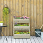 Outsunny 3 Tier Elevated Planter Box, Vertical Wooden Raised Garden Bed for Flowers, Vegetables, Herbs, 26" x 30" x 30", Green