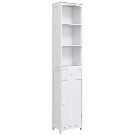 HOMCOM Tall Wooden Bathroom Cabinet Storage Organizer Kitchen Bedroom Decorative
