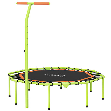 Soozier 50" Foldable Mini Trampoline, Fitness Trampoline Rebounder with Bungee, Adjustable Handle Bar, Stable & Quiet