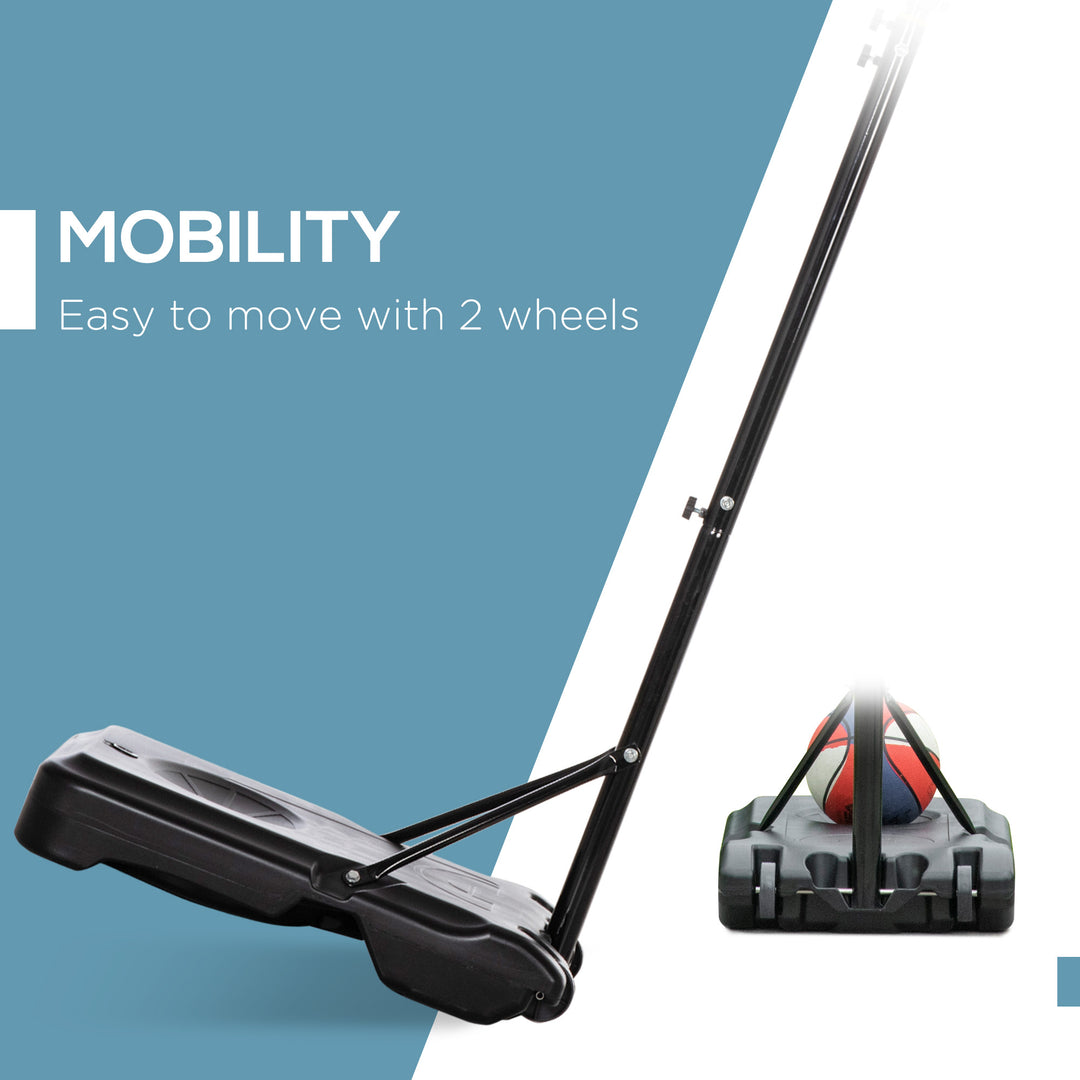 HOMCOM Basketball Hoop and Stand with Weight Base and Wheels, 5.2-6.9ft Height Adjustable, Black