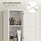 HOMCOM 67" Tall Bathroom Cabinet, Narrow Bathroom Storage Cabinet with Drawer, Barn Doors and Adjustable Shelves, White