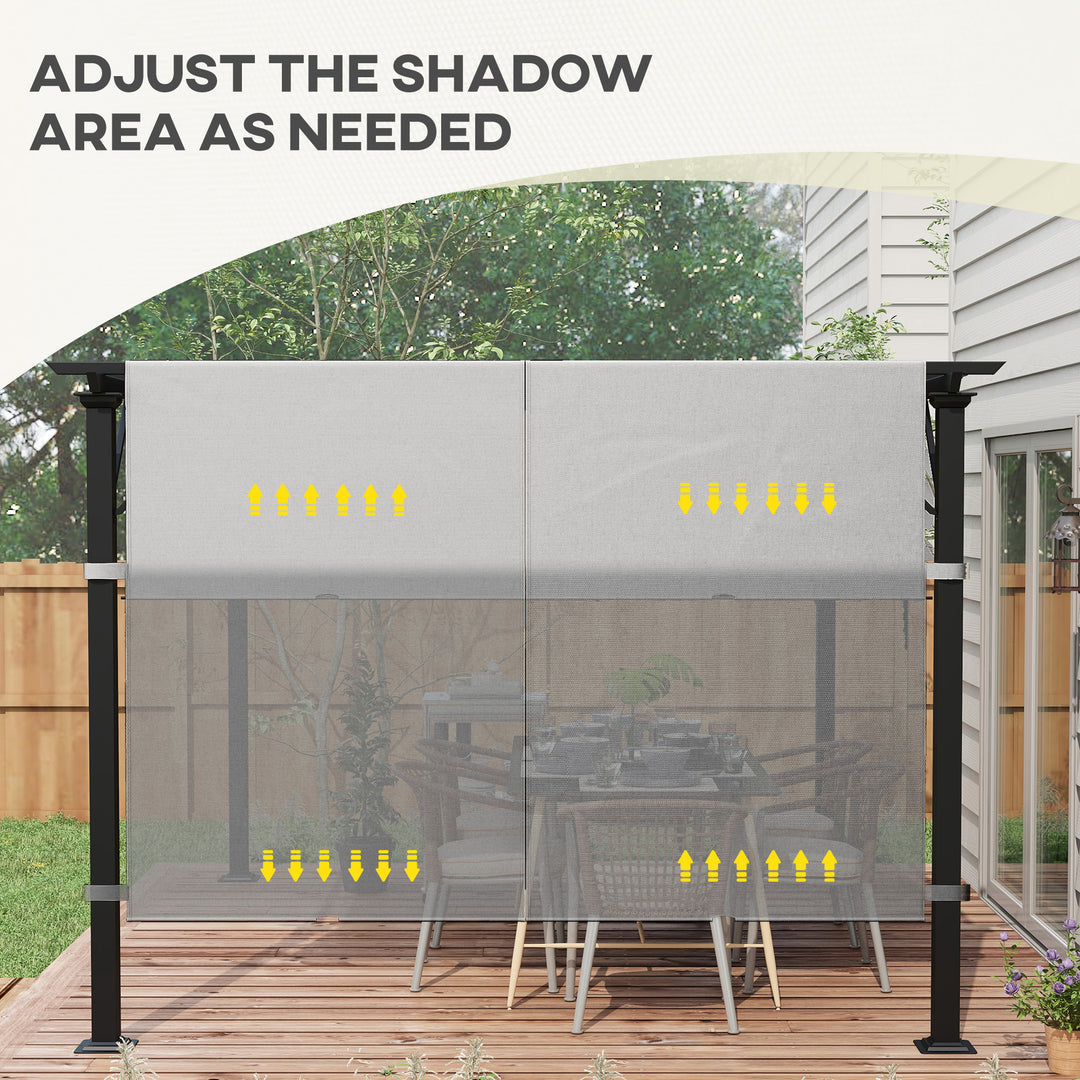 Outsunny 2 Pcs UV Protection Pergola Replacement Canopy, Pergola Shade Cover, Easy to Install, for 10' x 10' Pergola, Light Grey