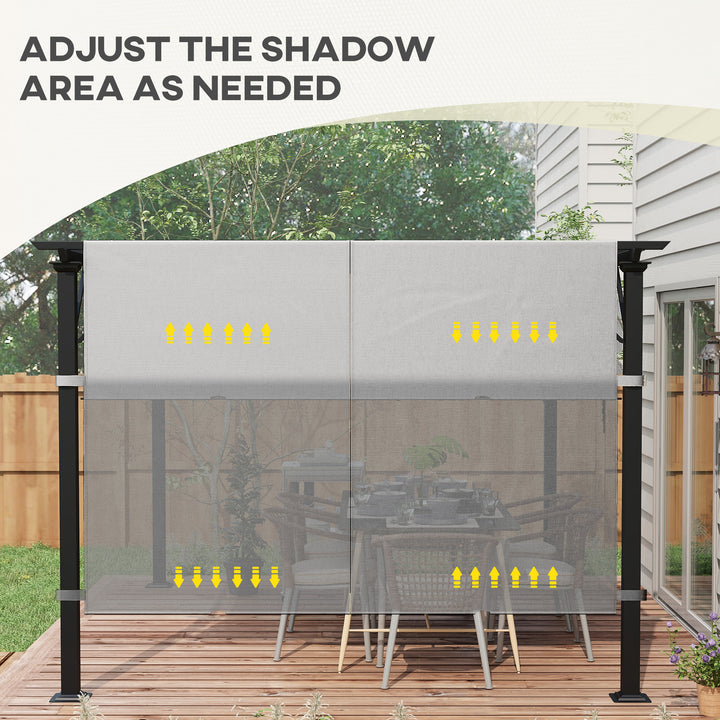 Outsunny 2 Pcs UV Protection Pergola Replacement Canopy, Pergola Shade Cover, Easy to Install, for 10' x 10' Pergola, Light Grey