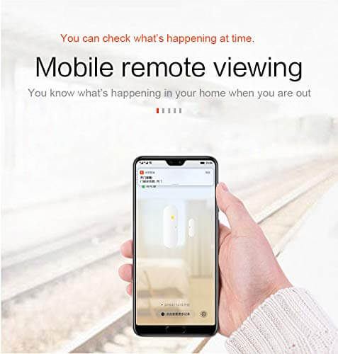 ZigBee Door and Window Contact Sensor, Wireless Smart Home Security Device, White, Battery-Powered on mobile app.