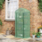 Outsunny Portable Greenhouse, Outdoor Hot House Plant Flower Greenhouse with 4 Tier Shelves, Steel Frame, PE Cover, Dark Green