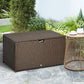 Outsunny 113 Gallon Outdoor Storage Box, Rattan Deck Box for Indoor, Patio Furniture Cushions, Grey