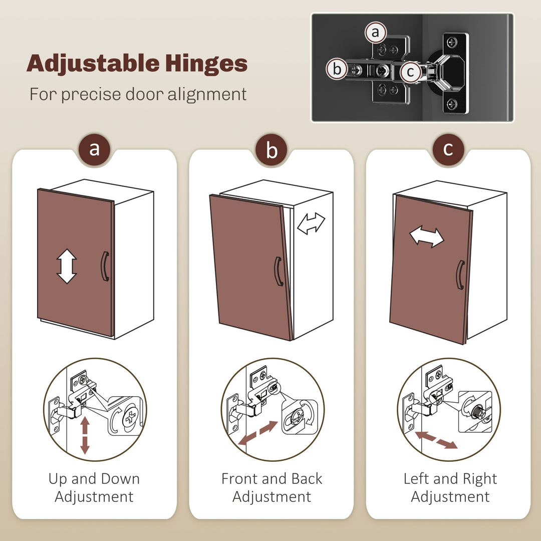 HOMCOM Sideboard Buffet Cabinet, Modern 40" Coffee Bar Cabinet with Wide Drawer, 3 Doors and 2 Adjustable Shelves, White