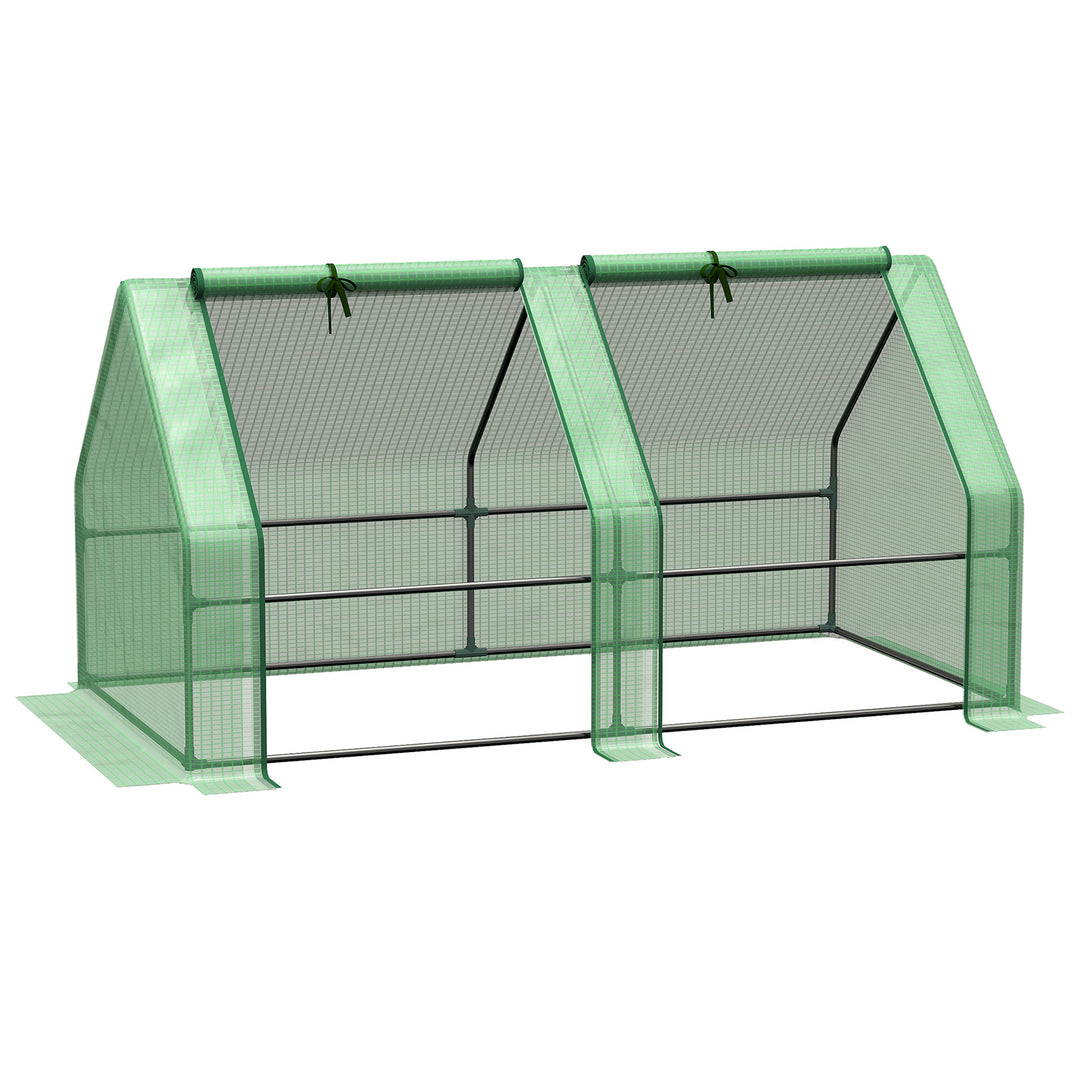 Outsunny 6' x 3' x 3' Portable Tunnel Greenhouse Outdoor Garden Mini with Large Zipper Doors & Water/UV PE Cover White