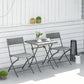 Outsunny 3-Piece Outdoor Folding Rattan Bistro Set, Mixed Brown