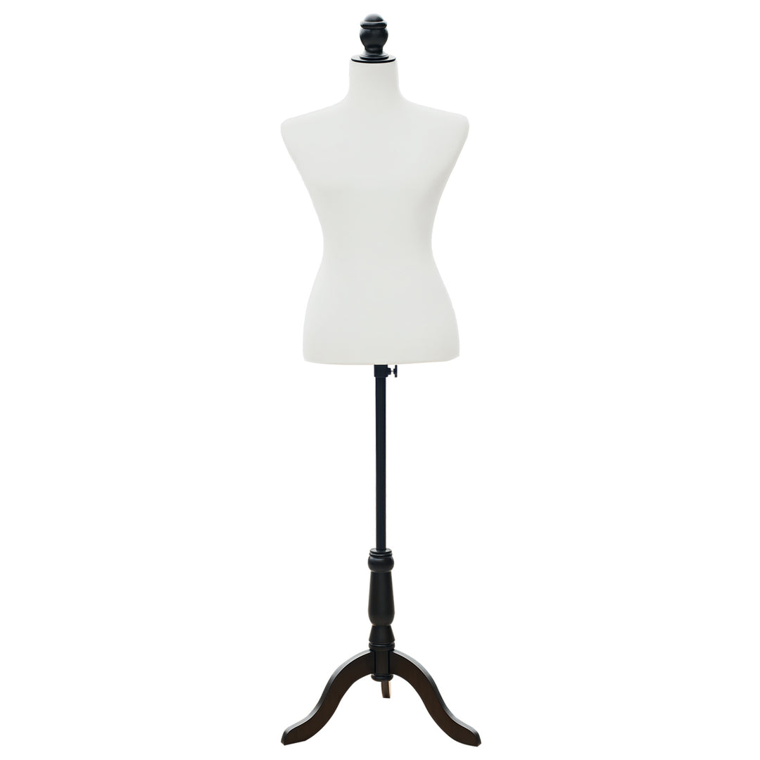 HOMCOM Female Fashion Mannequin Dress Form Torso Dressmaker Stand Clothing Display w/ Base (Black)