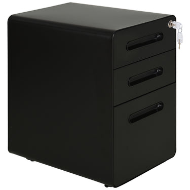 Vinsetto Lockable File Cabinet, Steel Filing Cabinet on Wheels for Legal, A4, Letter Size, Home Office