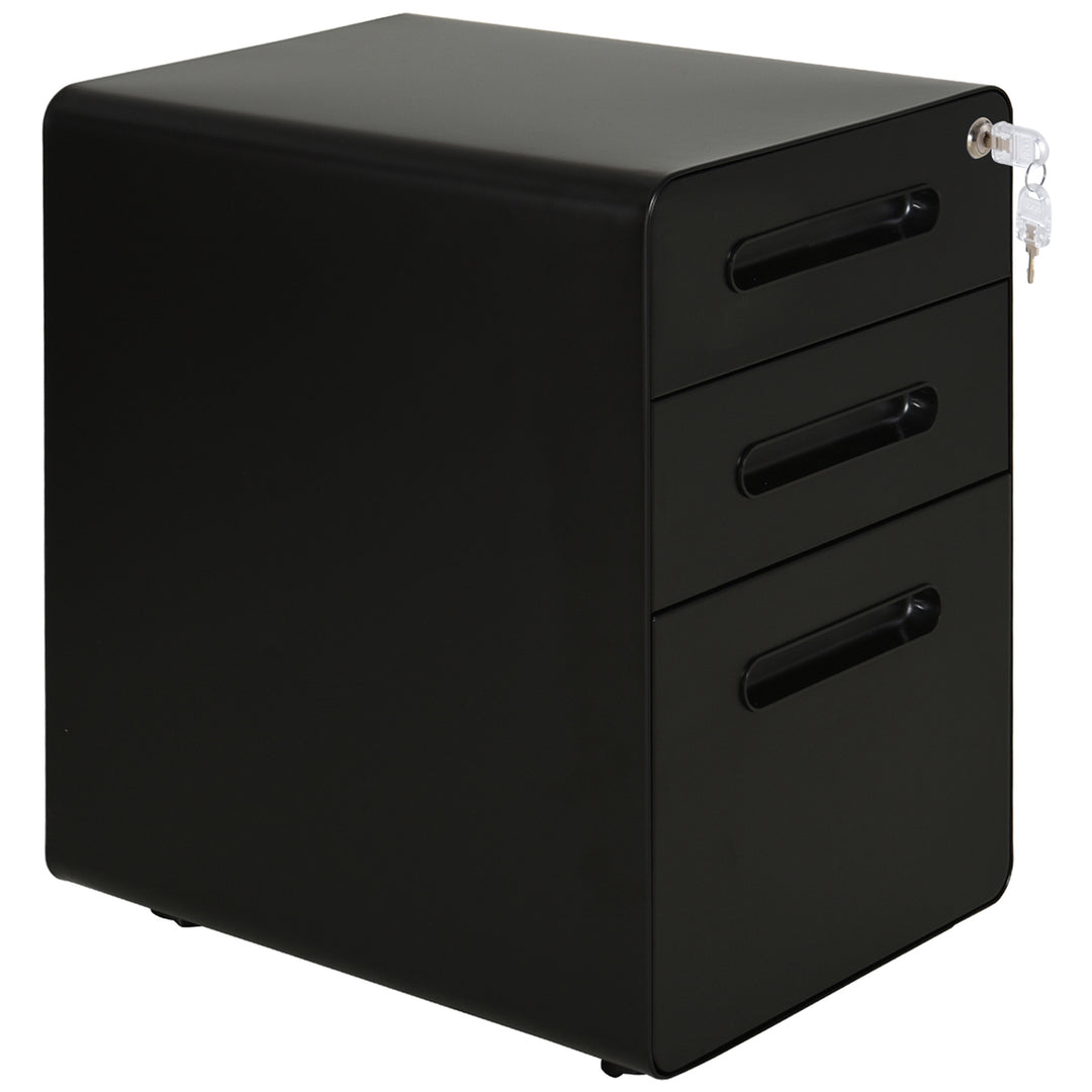 Vinsetto Lockable File Cabinet, Steel Filing Cabinet on Wheels for Legal, A4, Letter Size, Home Office