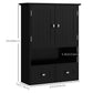kleankin Bathroom Wall Cabinet, Medicine Cabinet, Over Toilet Storage Cabinet with Shelf and Drawers for Hallway, Living Room, White