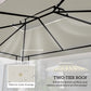 Outsunny 13' x 10' Gazebo Replacement Canopy, 2 Tier Top Roof Garden Pavilion UV Cover, Brown (TOP ONLY)