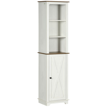 kleankin Bathroom Cabinet, Tall Storage Cabinet with Door and Adjustable Shelves, 15.6" x 11.8" x 63", White