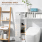 kleankin Over the Toilet Storage Cabinet, Freestanding Bathroom Organizers Cabinet with Flip Up Door and Adjustable Shelves for Laundry Room, White