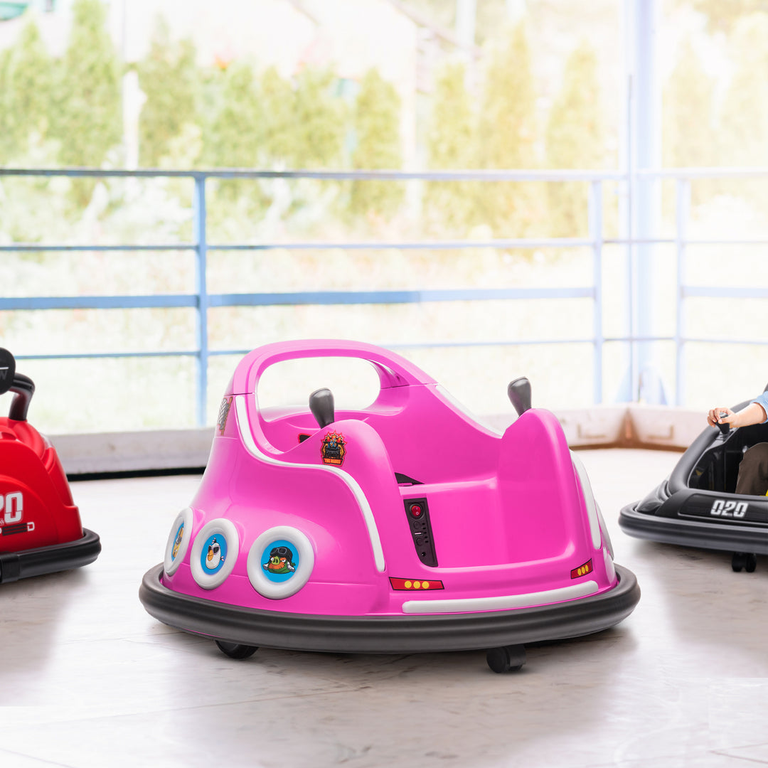 Qaba Angry Bird Licensed Electric Ride on Car, 12V Bumper Car for Kids w/ Dual Joysticks, 360 Degree Spin, Blue