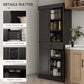 HOMCOM 71" Freestanding Kitchen Pantry with 4 Doors and 2 Cabinets, Tall Storage Cabinet for Kitchen, Distressed Coffee