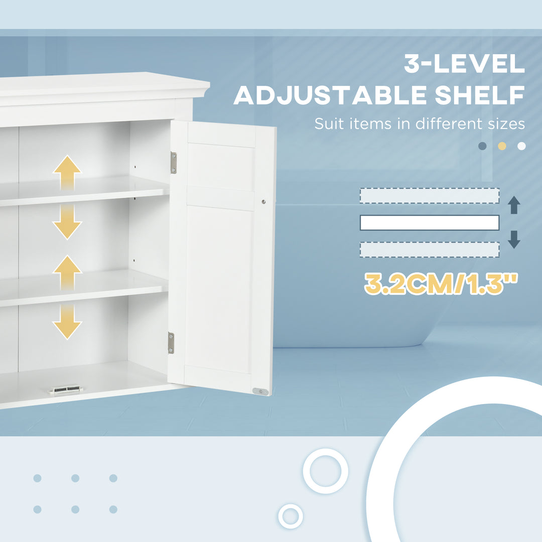 kleankin Bathroom Cabinet, Medicine Cabinet, Over Toilet Storage Cabinet with Adjustable Shelves for Entryway, White