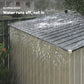 Outsunny 5'x7' Lean to Galvanized Metal Shed with Foundation, Garden Tool Storage House with Sliding Door and 2 Vents, White