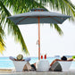 Outsunny 10x10ft Garden Market Parasol Wood Square Patio Umbrella Sunshade Canopy with 2 Pulley Pagoda Style Dark Grey