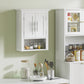 kleankin Bathroom Wall Cabinet, Medicine Cabinet, Toilet Storage Cabinet with Shelf for Living Room and Entryway, White
